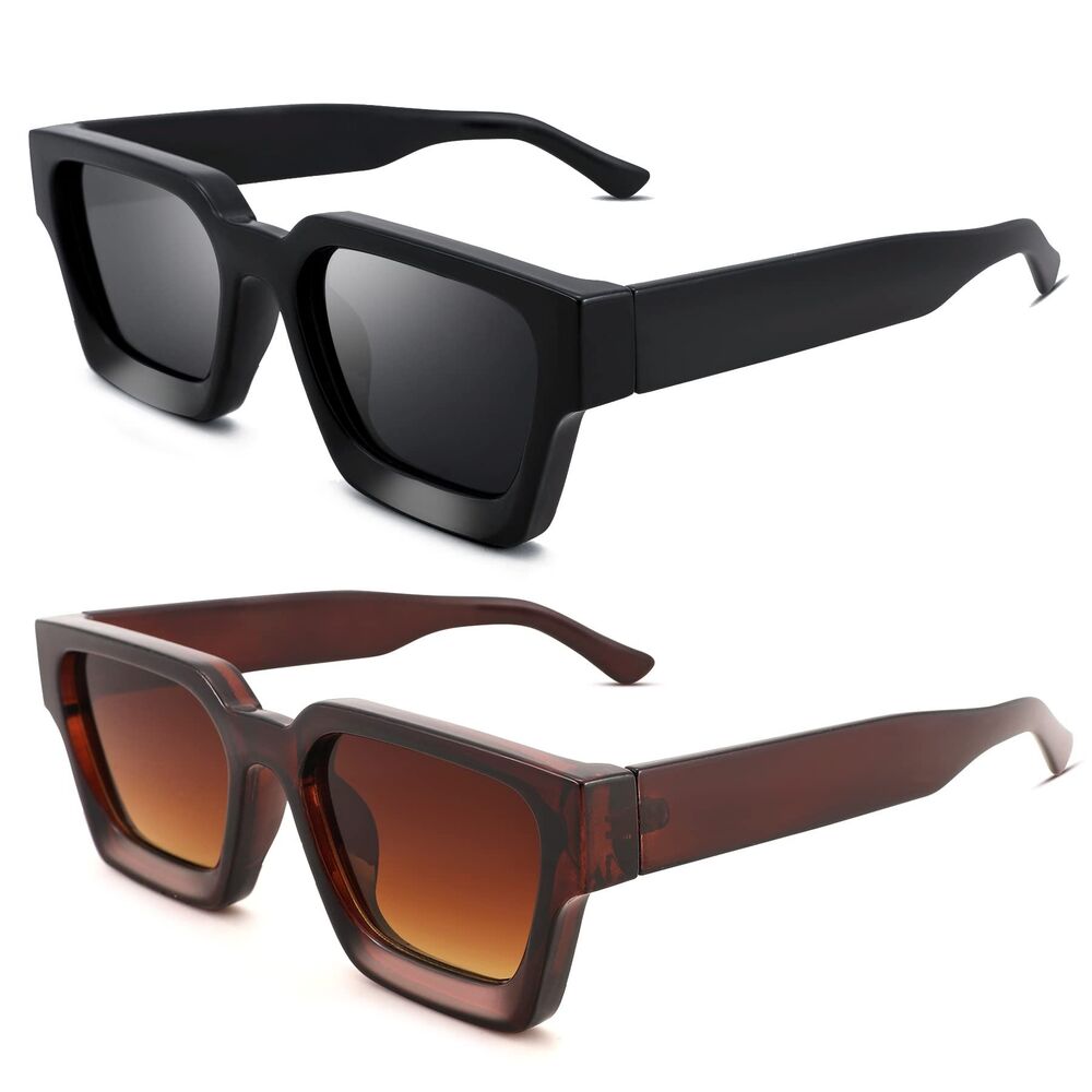 2 pack Thick Rectangle Sunglasses, 5I-151SUNG001